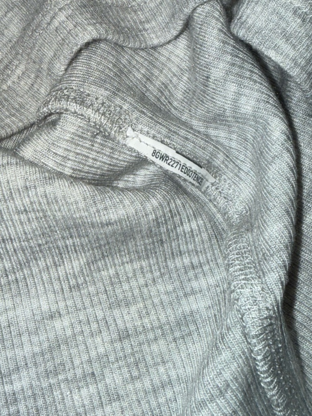 Abercrombie A&F Essentials Ribbed Square Neck Tee Gray Short Sleeve Tuckable S - Picture 4 of 7